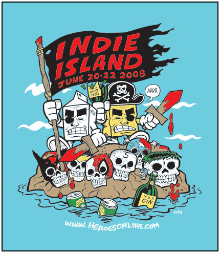 Indie Island HeroesCon shirt