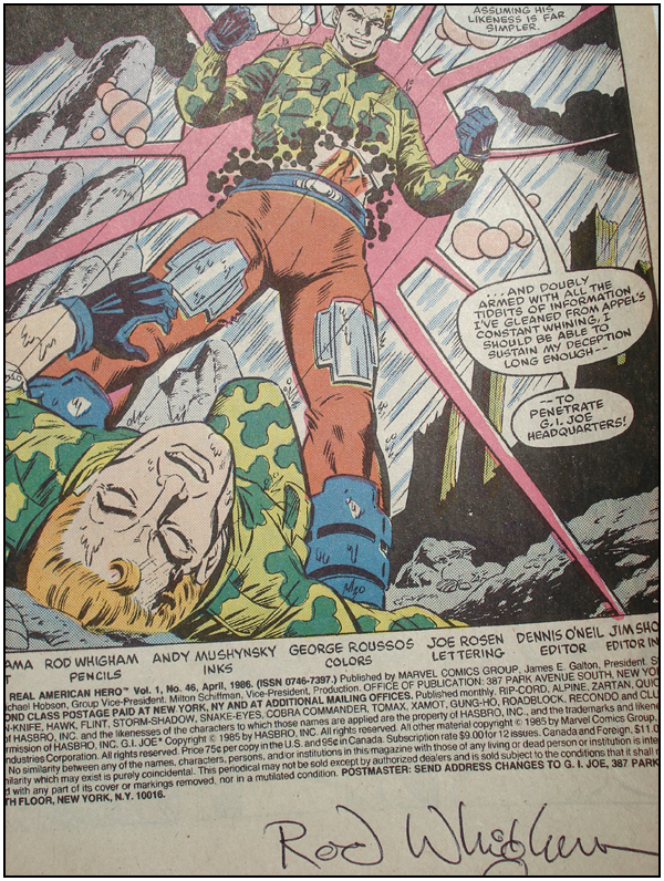 G.I. JOE #46 signed by Rod Whigham